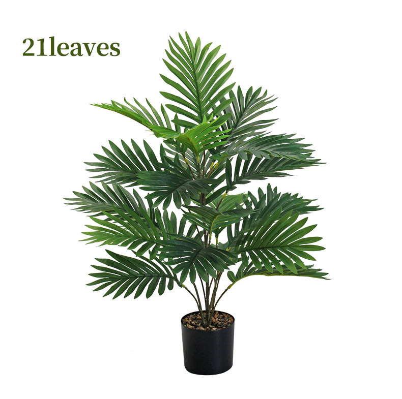 Cross-border artificial green plants, Chrysalidocarpus lutescens, palm leaf potted plants, indoor and outdoor home decoration, iron leaf artificial tree bonsai pic 23