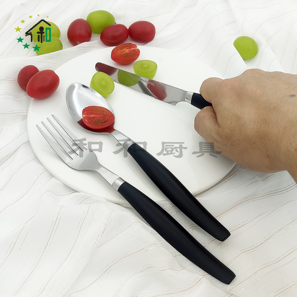 跨境批发24件套不锈钢餐勺便携家用餐具西餐牛排刀叉勺礼品套装详情27