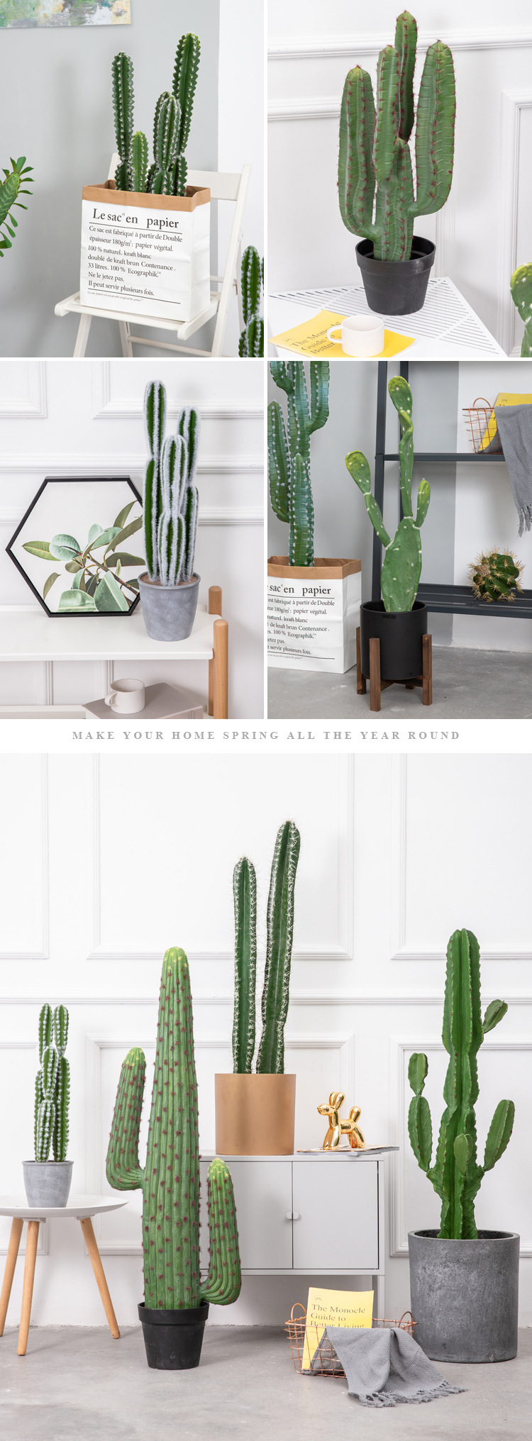 Grandes simulaciones nórdicas de cactus macetas escenas del desierto tropical bonsái decorativo simulaciones de plantas simulaciones de hadas columnas pic 17