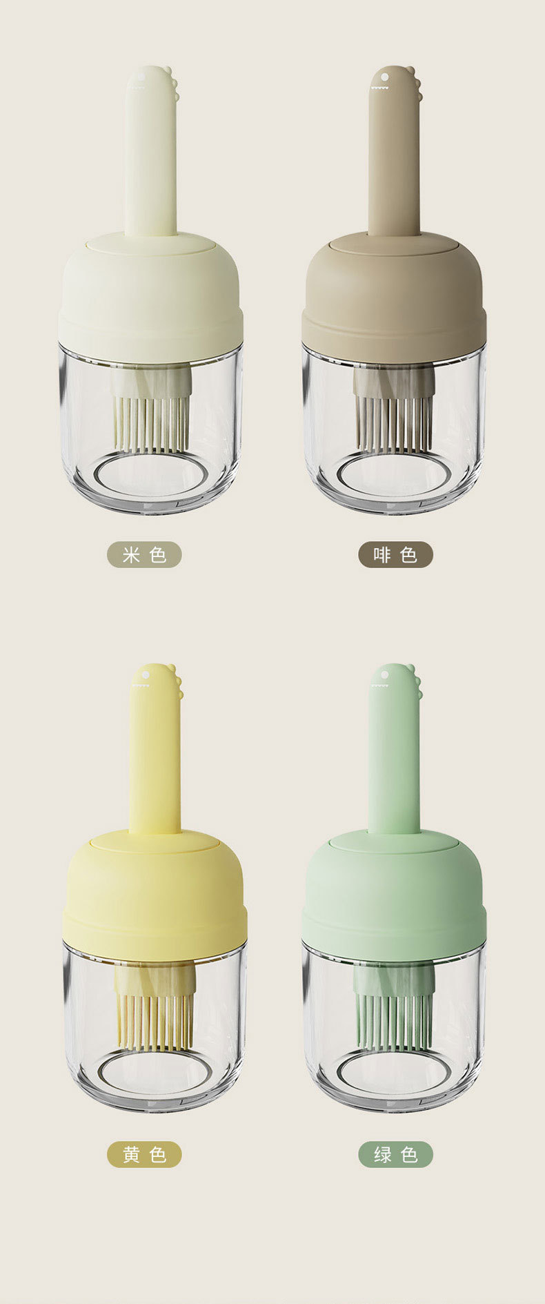 Kitchen silicone brush oil bottle, household high-temperature resistant air fryer oil brush, outdoor barbecue one-piece glass brush oil bottle pic 10