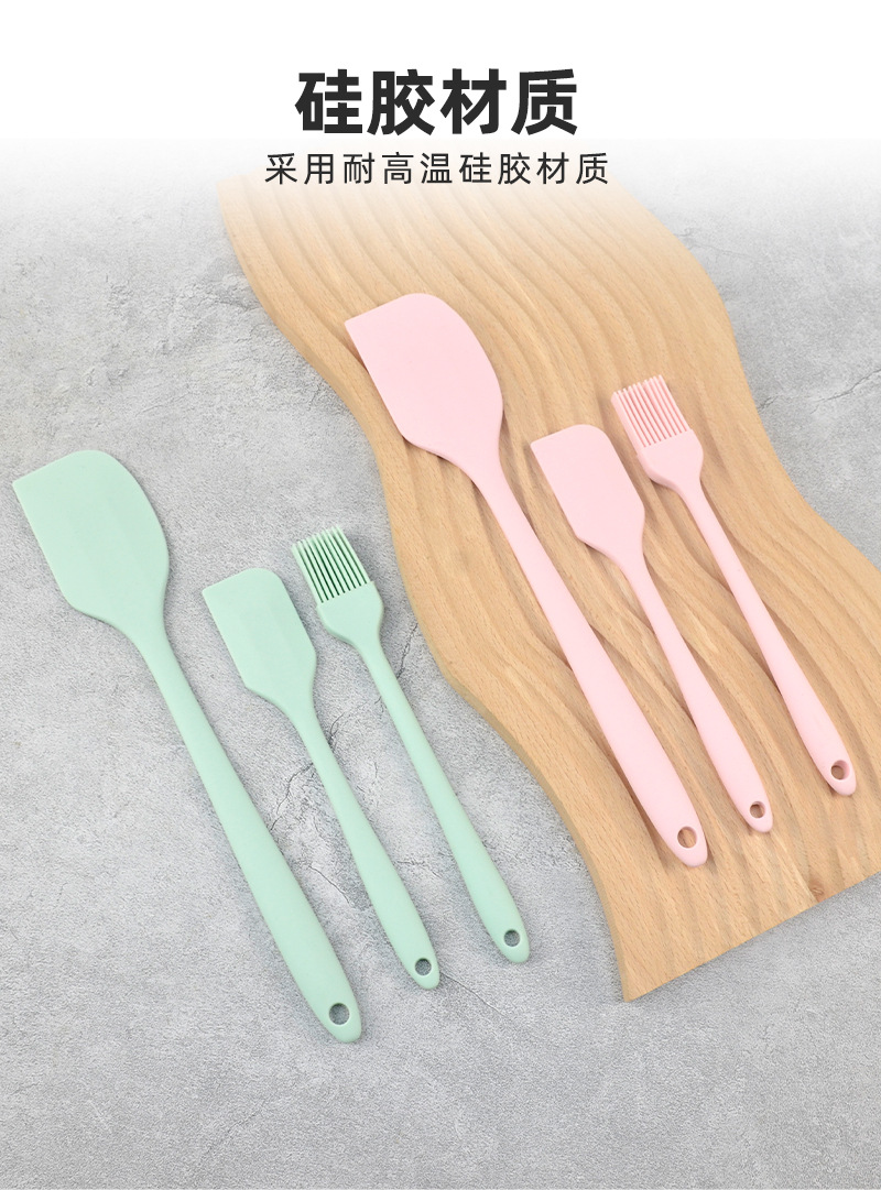 硅胶刮刀三件套一体式刮刀套装厨房烘焙工具蛋糕奶油刮刀硅胶油刷详情6
