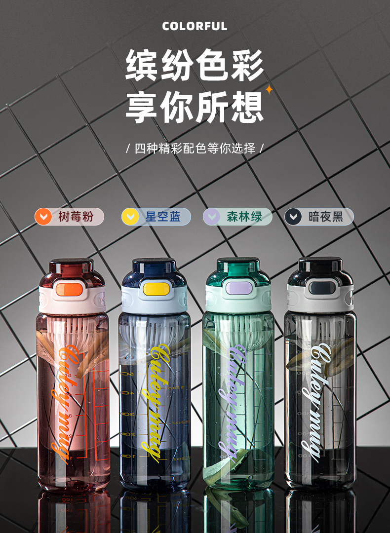 夏季运动水杯子防摔男生学生健身便携随手杯 高颜值塑料水瓶水壶详情3