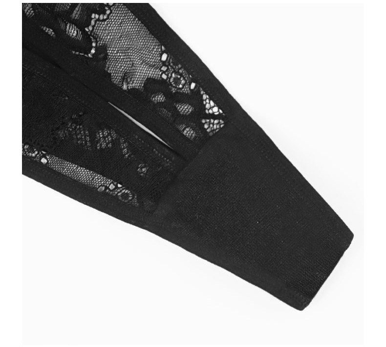 Olivia's Night欧美尺码蕾丝火辣情调丁字裤女性感黑色新款绑带女生丁字裤女透视详情7