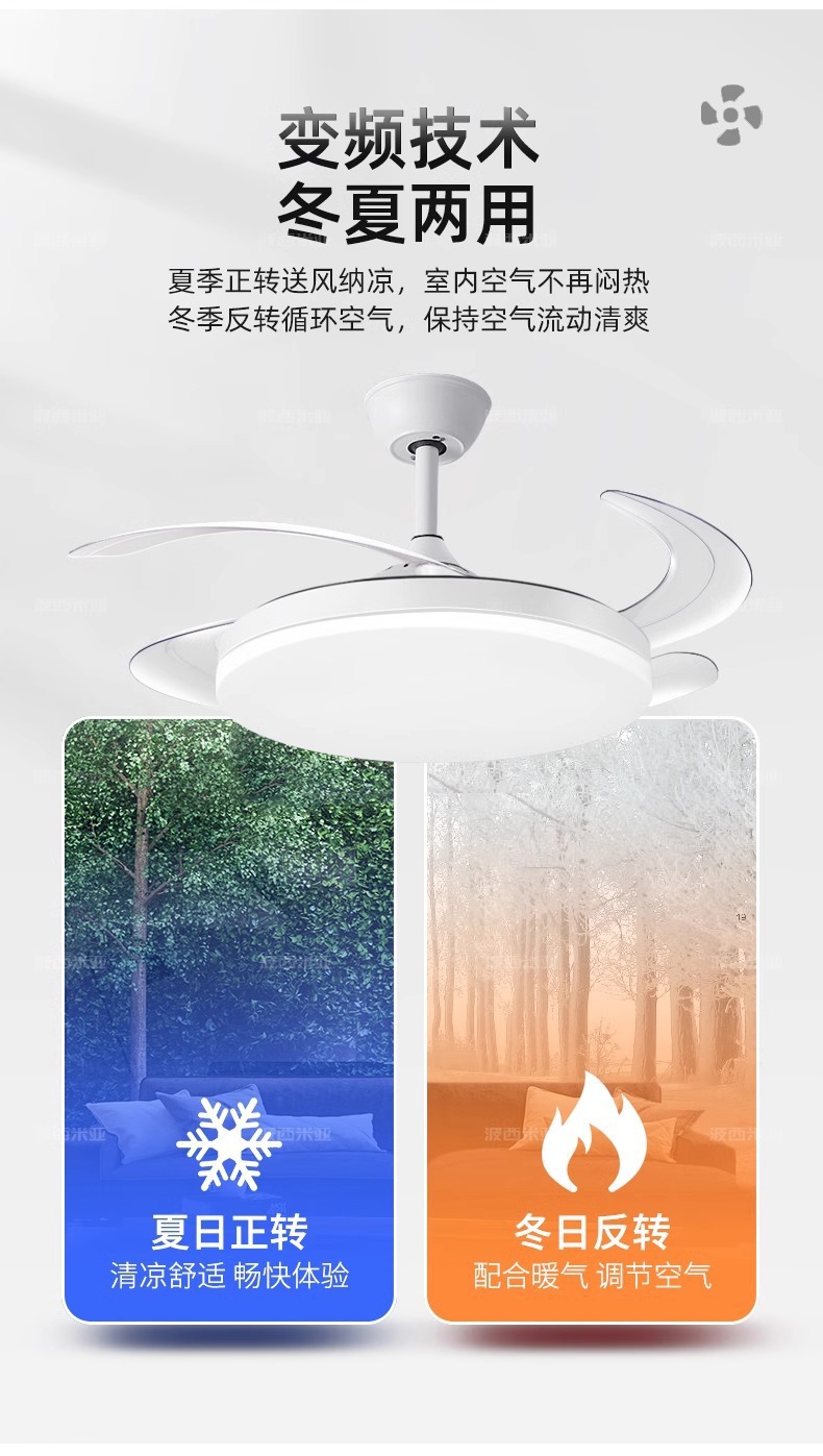 波西米亚RA97全光谱大灯盘薄透亮隐形风扇灯智能家居中山灯具详情15