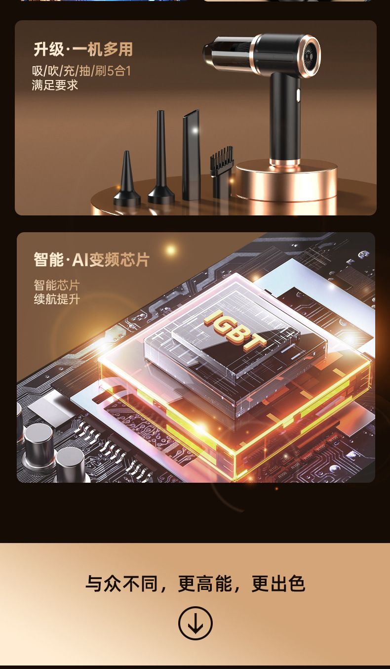 新款五合一车载吸尘器手持小型无线超强吸力汽车内强力迷你吸尘机详情10