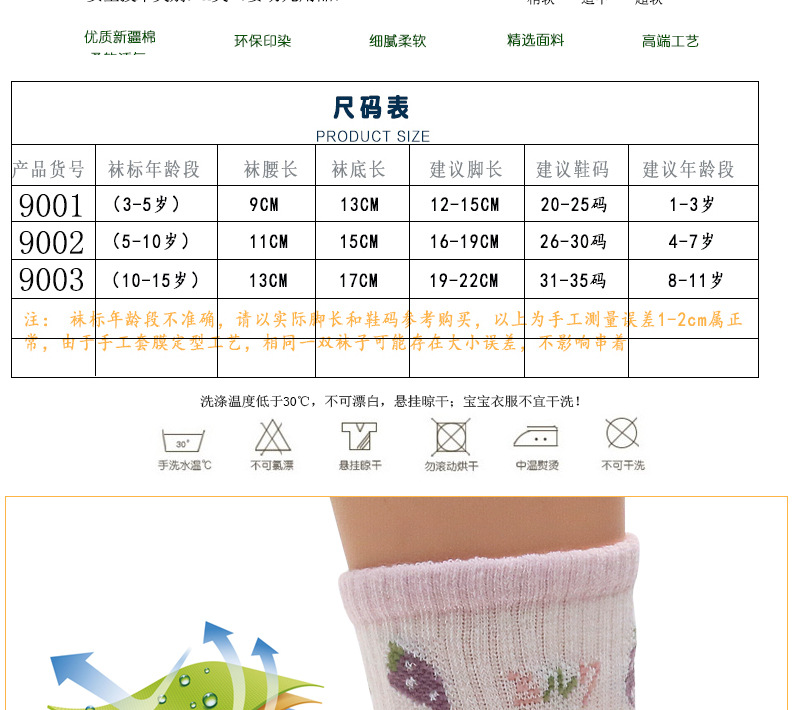 六指鼠春网眼款儿童袜子精梳棉夏季女孩卡通男宝袜子韩版棉袜中筒详情14