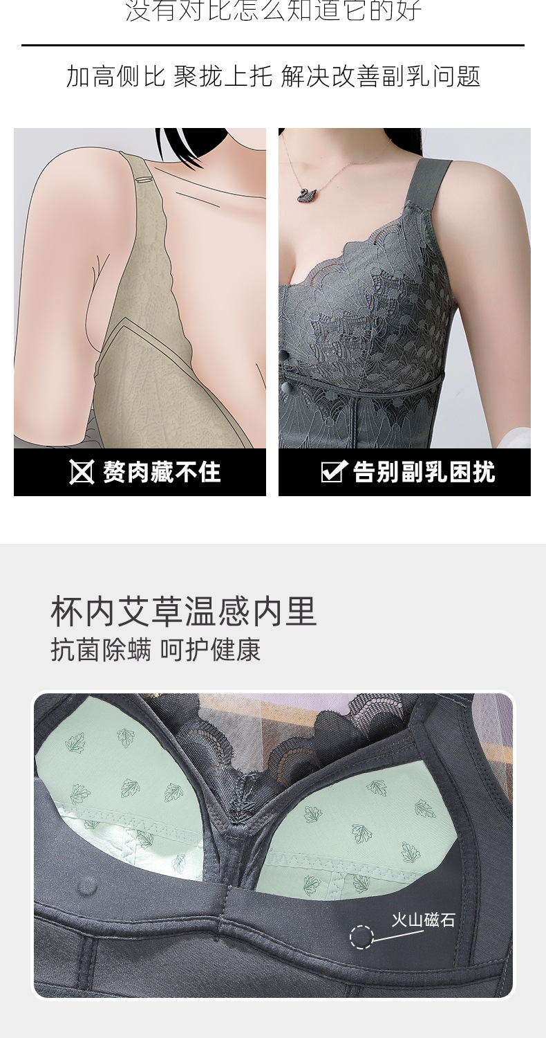超薄款调整型聚拢收副乳矫正大码防下垂内衣女夏季大胸显小文胸罩详情3