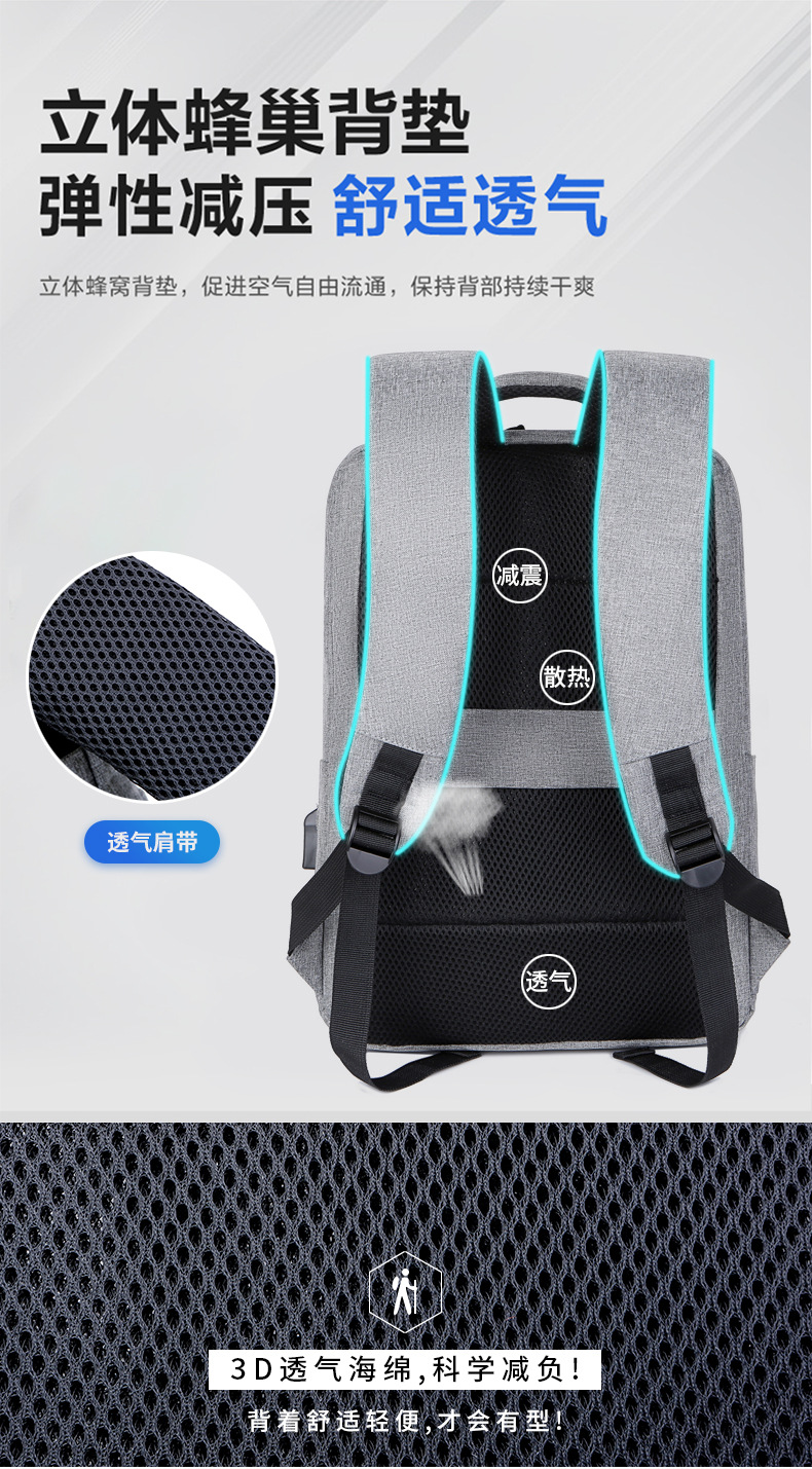 Cross border business backpack mochila multifuncional de gran capacidad para hombres advanced sense laptop bag USB imprimible pic 11