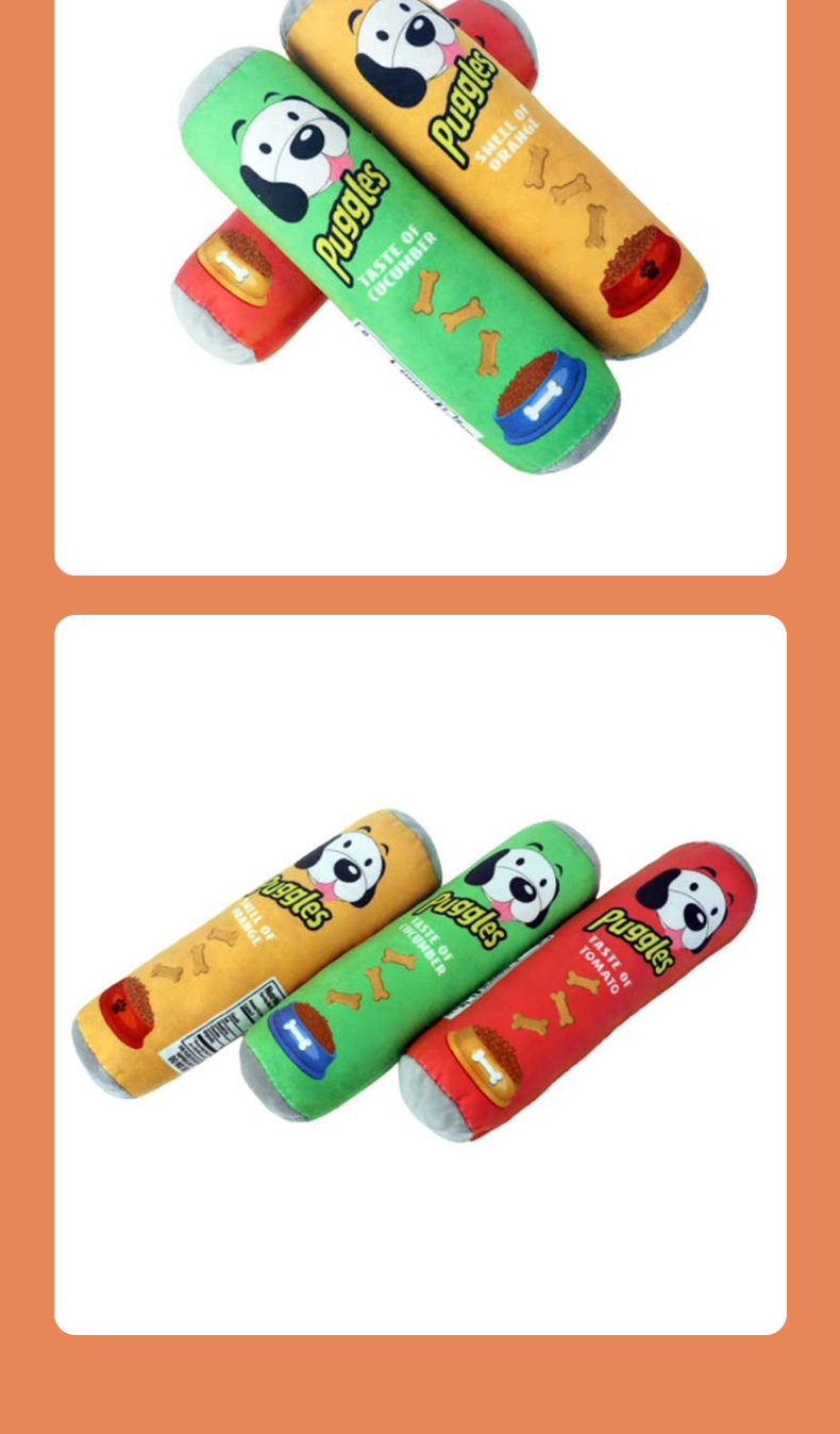 Wholesale barrel-shaped vocal teething dog toys, tear-resistant, soft, machine-washable plush dog toys from a pet supplies factory pic 11