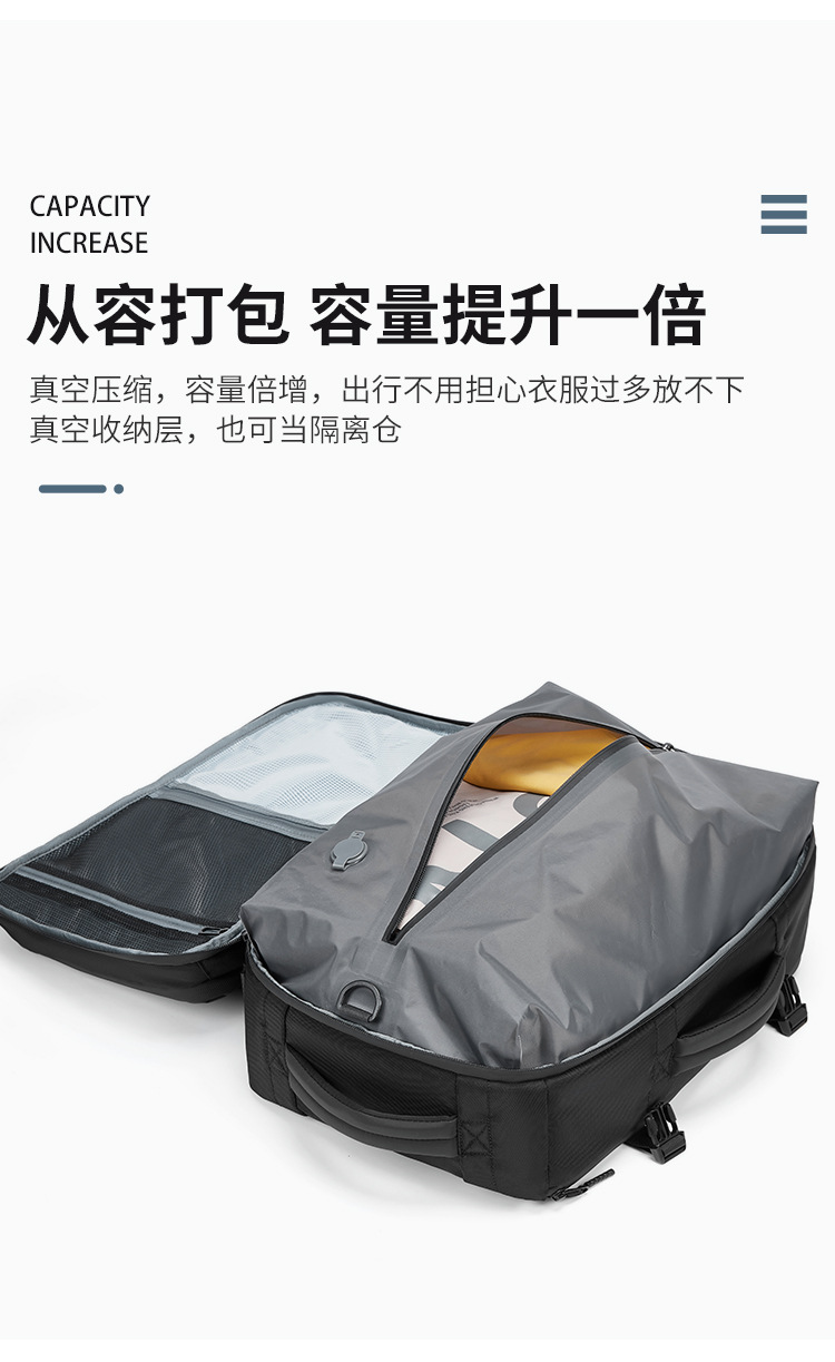 New cross-border multi-functional backpack for men, large-capacity airbag storage business backpack, Oxford fabric waterproof travel bag pic 3