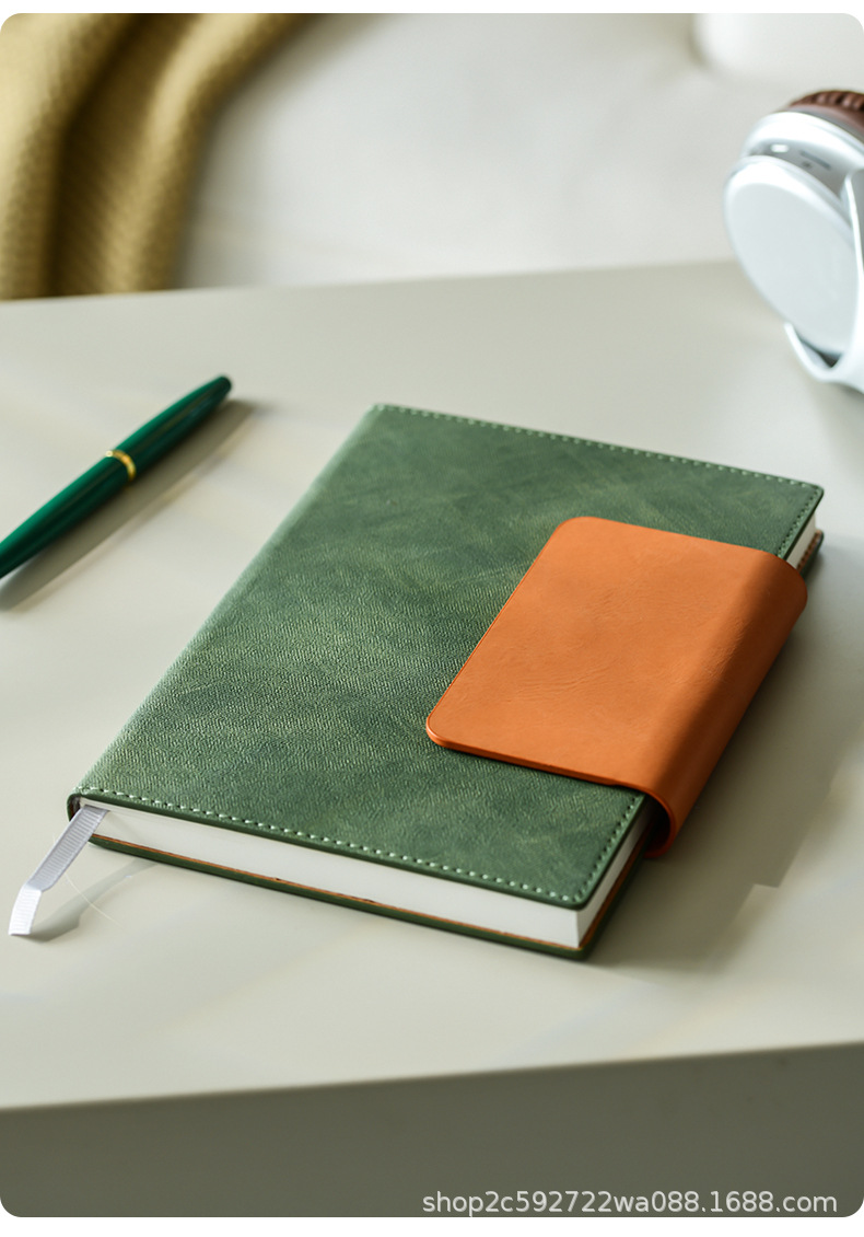 商务办公工作笔记本本子a5记事本加厚硬皮面高档高颜值订购印logo详情11