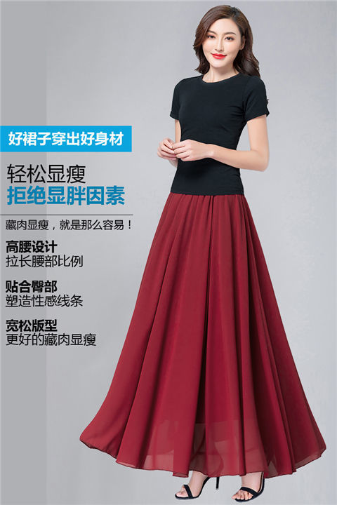New fashionable, bright red MIDI dress for summer and spring, high-waisted and slimming, chiffon MIDI dress, mid-length beach style pic 9