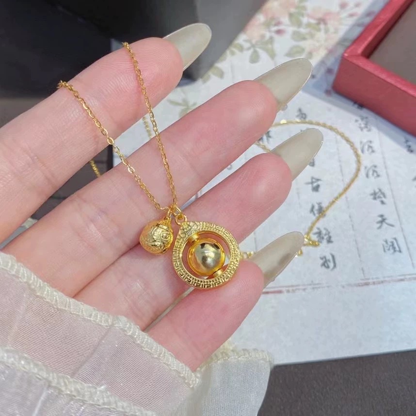 s925 sterling silver 12.9 money-sucking Star Gold-Devouring beast necklace for women, ancient method rotating Gold-eating and rice-sucking Star pendant collarbone chain gift for women pic 2