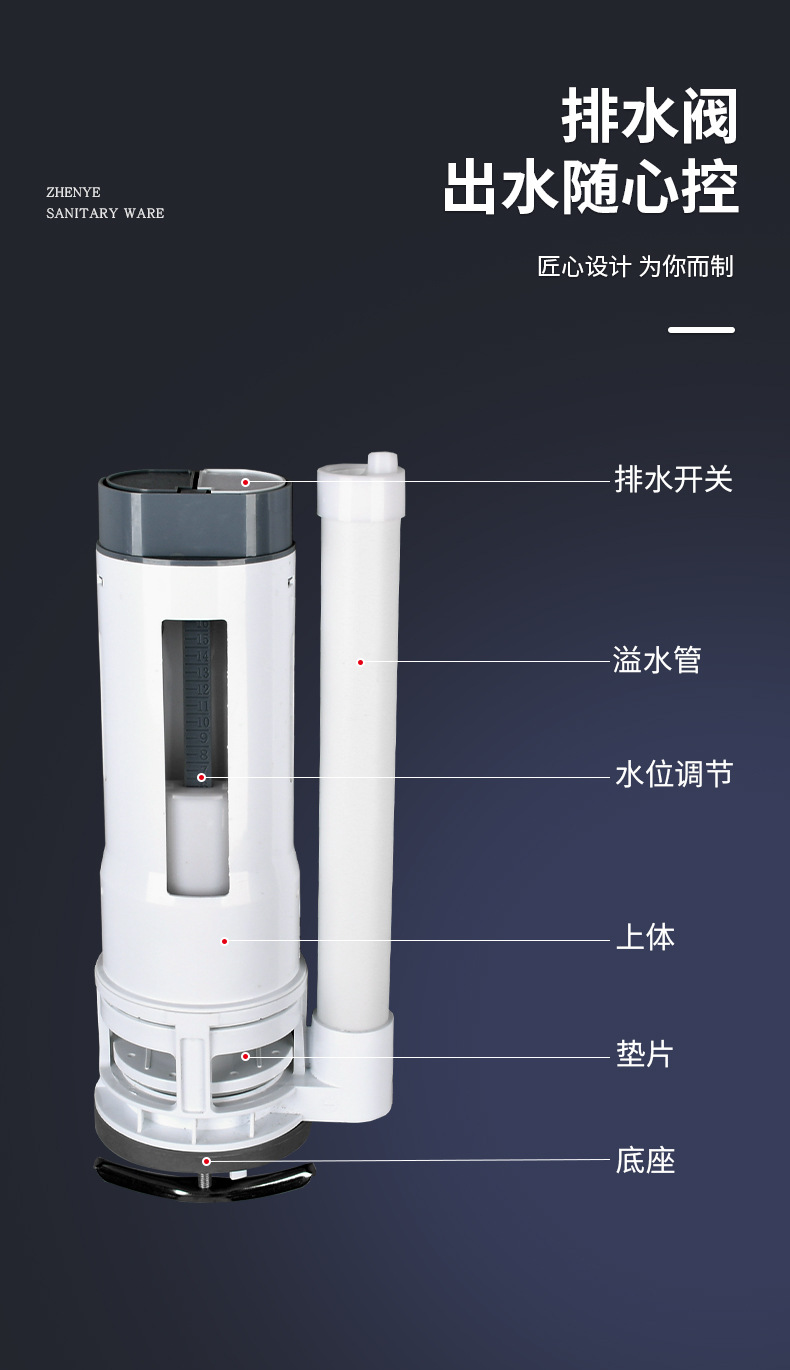 马桶水箱排水阀套装智能延时冲水阀配件更换维修包详情7