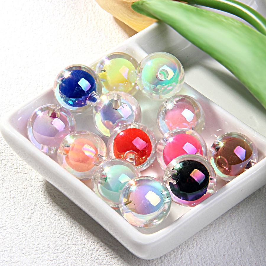 卡16七彩电镀珠中珠手绘珠素材diy手链车挂串珠散珠珠子厂家批发详情13