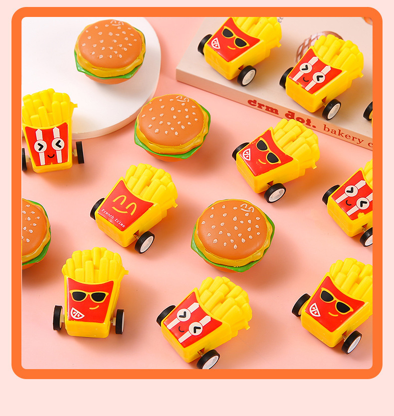 Hamburger fries, Rebound car toys, mini creative rebound food play carts, kindergarten and primary school gifts, wholesale from the manufacturer pic 13