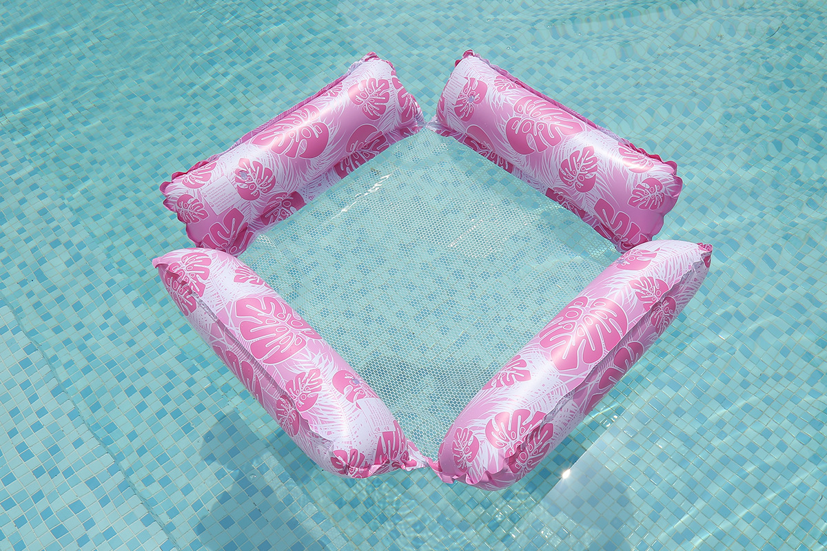 New cross-border turtle-back leaf pattern printed inflatable hammock, two-tube floating drainage, four-tube inflatable lounge chair, adult floating drainage, high-end thickened, high-quality, environmentally friendly and safe pic 13