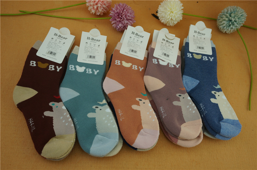 哈呗熊娃新品冬季宝宝毛巾袜毛圈袜儿童保暖婴儿学生袜子详情5