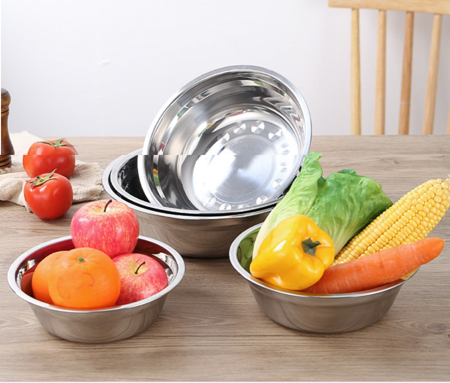 Direct sales of food-grade soup bowls, extra-thick stainless steel soup bowls, household vegetable washbasins and washbasins, pet logo gifts available upon request pic 4