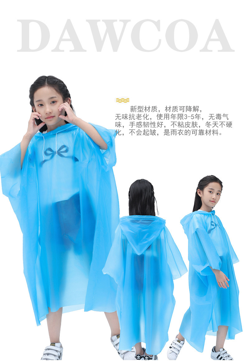 Wholesale of thickened EVA non-disposable raincoats for children, outdoor travel for boys and girls, long raincoats for primary school students and kindergartens pic 4