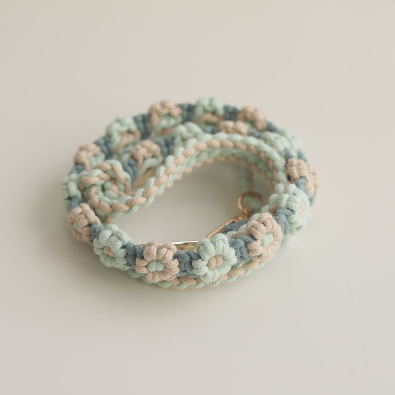 可调节手机挂绳编织相机背带 ins高颜值雏菊花朵斜挎挂脖手机挂链详情31