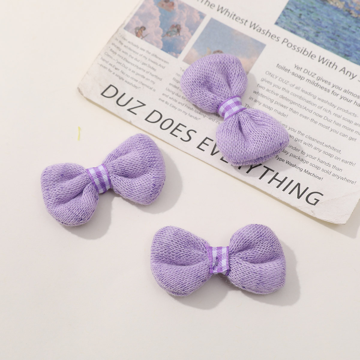 DIY Korean sweet girl cotton thread crochet bow tie accessories, baby girl headwear, hair accessories, hair tie wholesale pic 7