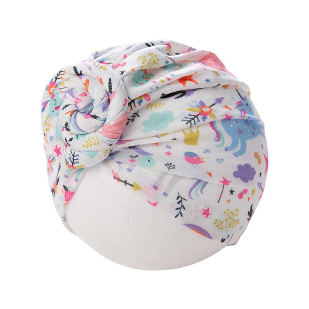 外贸新款独角兽印花印度帽宝宝胎帽欧美甜甜圈无骨帽厂家现货批发详情25