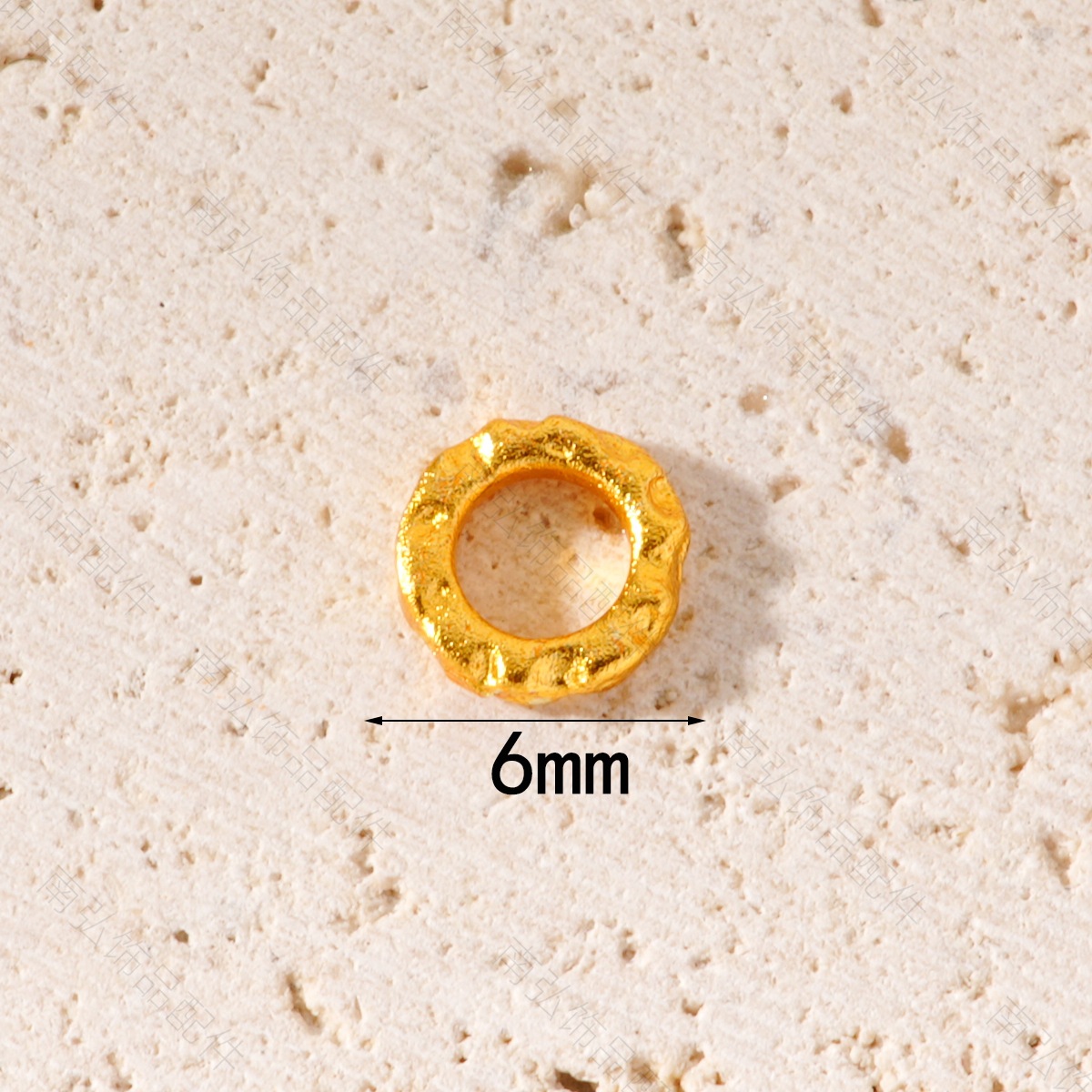 New ancient-style sand gold circular ring with concave dot spacers and beads, high-end DIY bracelet and necklace accessories pic 4