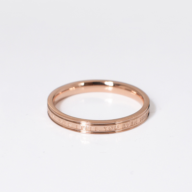 Simple English letter ring, fashionable and light luxury titanium steel index finger ring, non-fading ring, high-end and cold style pic 6