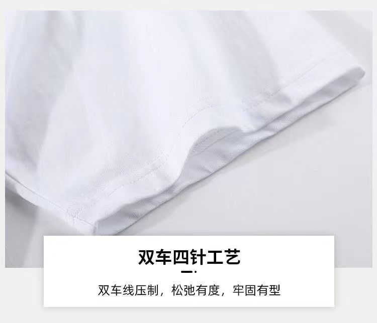 冰凉冰丝t恤港风ins三朵红花圆领短袖T恤男女休闲情侣装宽松型详情8