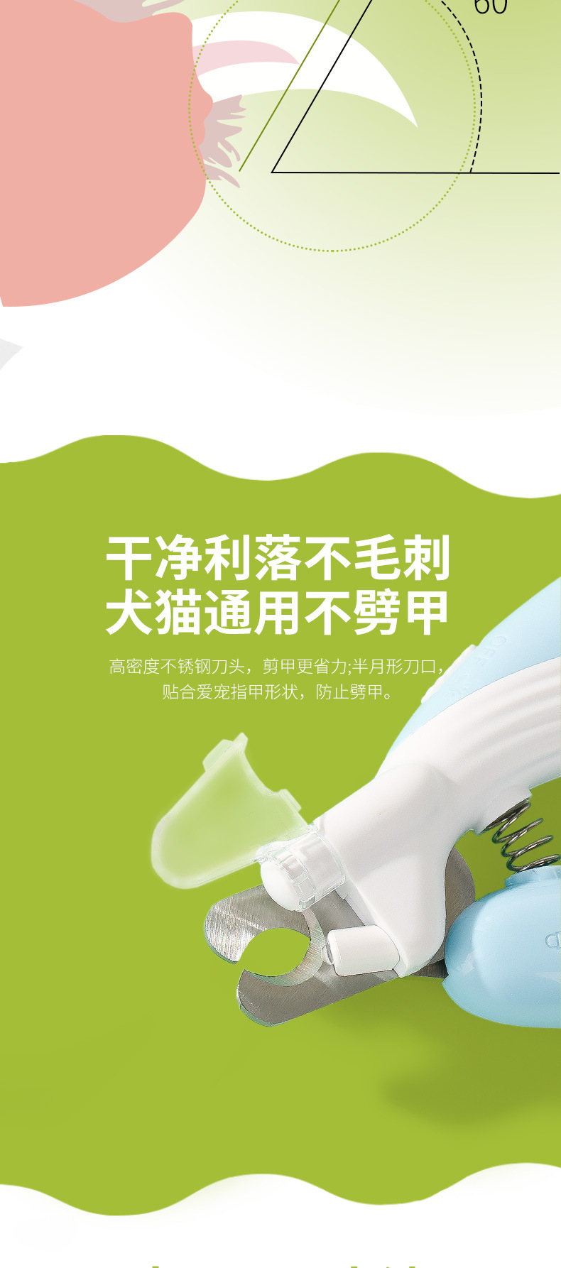 小鲸鱼猫咪LED带灯照血线指甲剪宠物指甲钳狗狗防出血磨甲器批发详情5