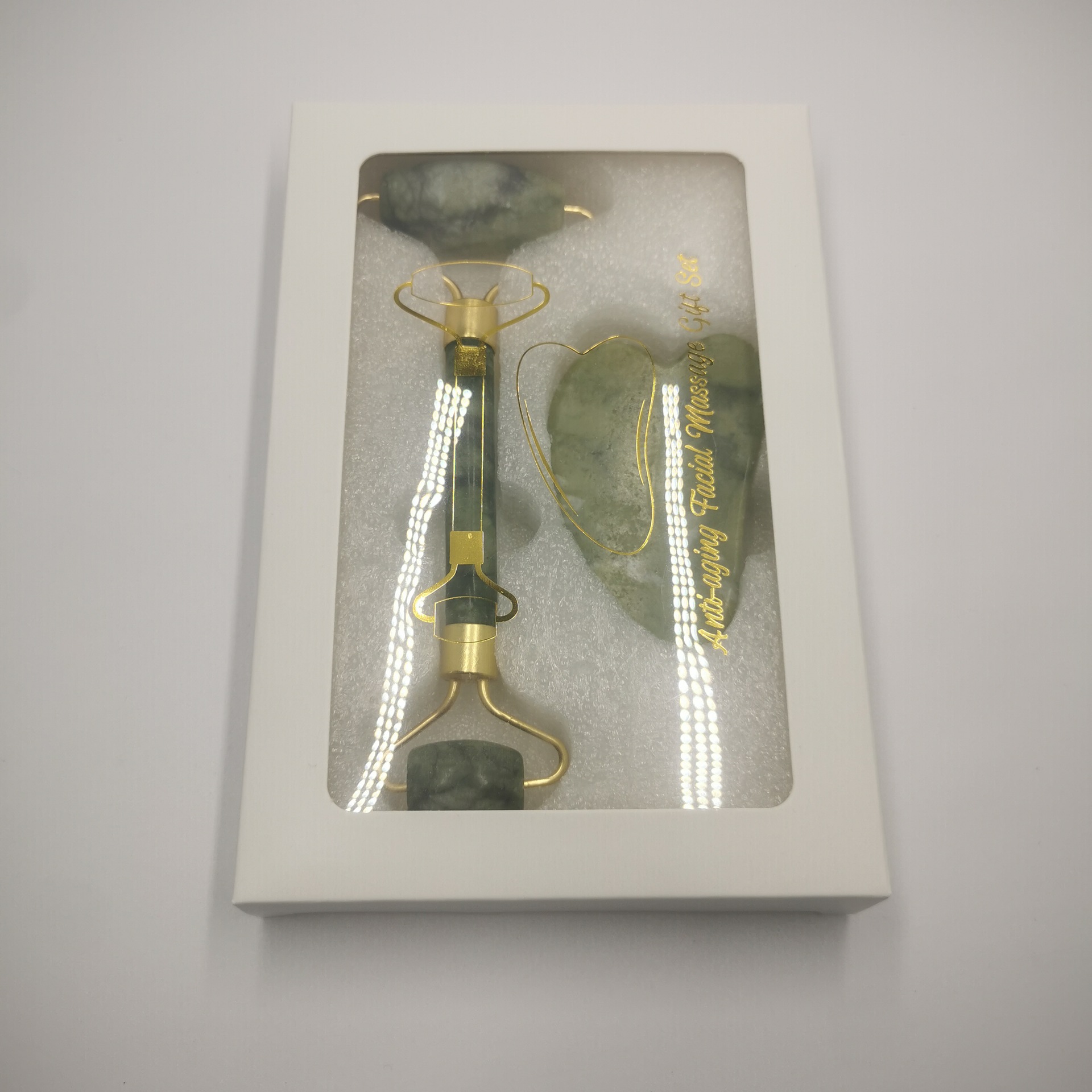 玉石刮痧板绿凤玉石脸部按摩板批发全身通用经络颈部按摩滚轮按摩器刮痧板居家详情3