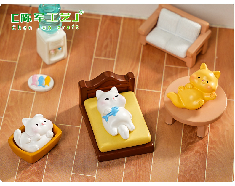 Cute mini cats, diy decorative accessories, micro-landscape desktop, car miniature dollhouse small ornaments pic 41
