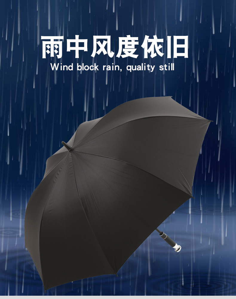 Long-handled automatic black rubber golf, Rolls-Royce, Audi, Mercedes-Benz, Bentley advertising umbrella, fixed umbrella pic 2