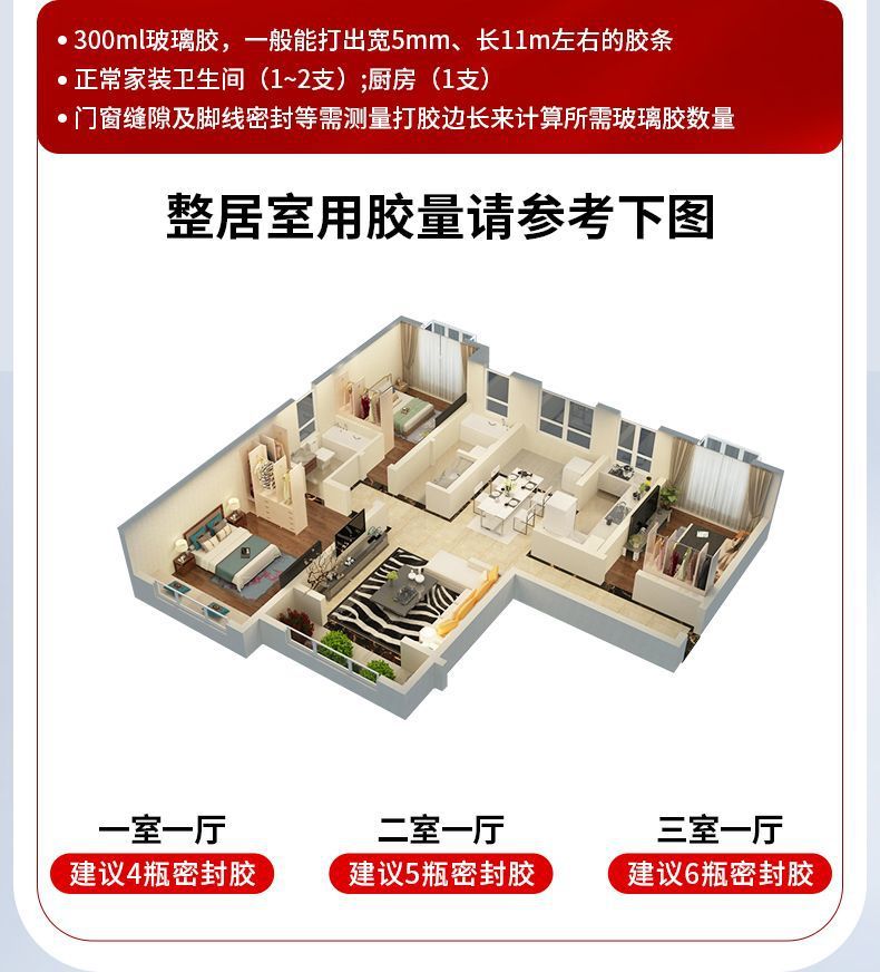 批发透明密封厨卫结构中性硅酮封边防水防霉鱼缸强力高粘度玻璃胶详情16