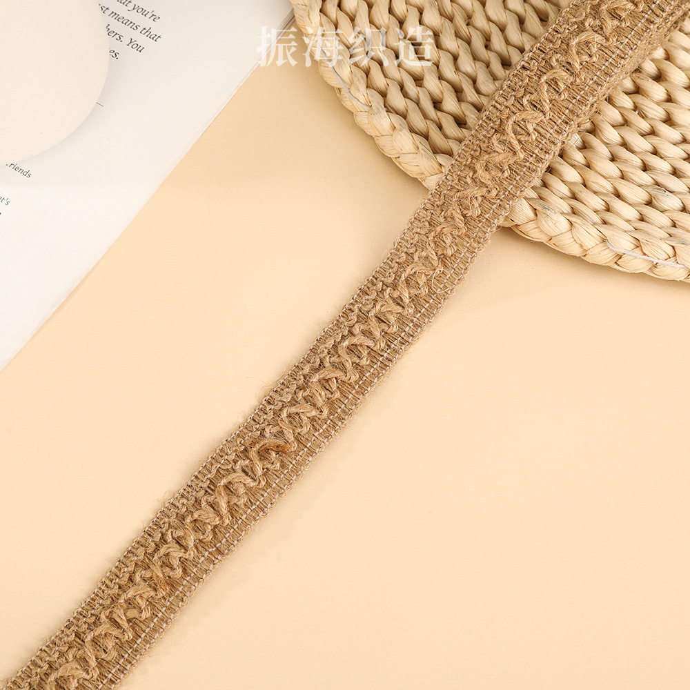 diy黄麻绳织带蝴蝶结蕾丝花边织带家纺家饰装饰黄麻蕾丝麻线花边详情5