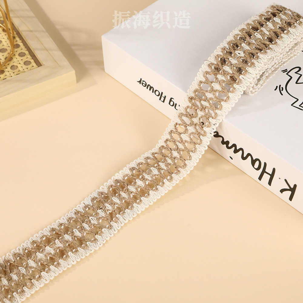 diy黄麻绳织带蝴蝶结蕾丝花边织带家纺家饰装饰黄麻蕾丝麻线花边详情12