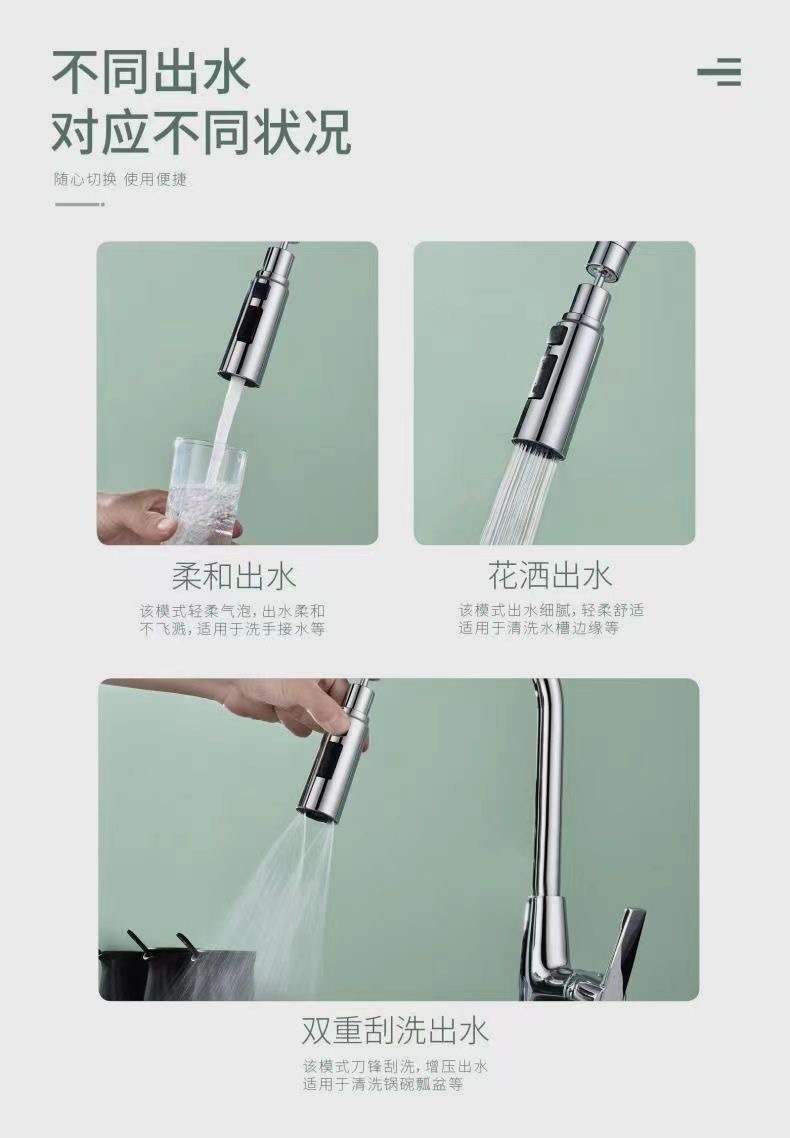 厨房面盆通用水龙头起泡器菜盆喷头可旋转出水网红神器花洒防溅头详情5