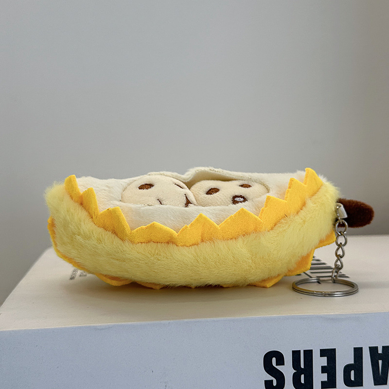 Creative fruit durian plush toy pendant, student backpack pendant, keychain, children's festival gift doll pic 11