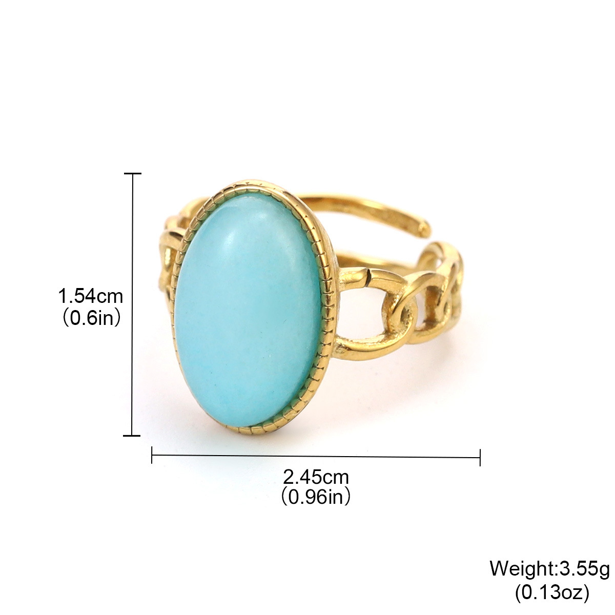 Best-selling stainless steel natural stone rings for women on AliExpress, non-fading titanium steel retro geometric rings for women pic 22