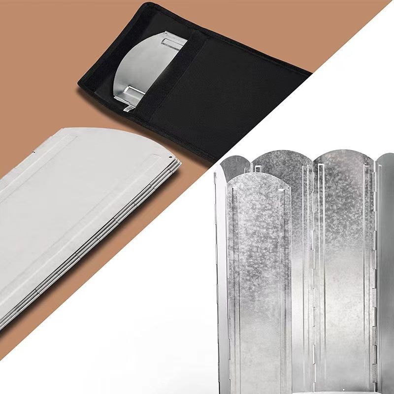 户外超轻折叠挡风板生卡式火炉头炉具用板野炊铁镀锌防风罩子批发详情5