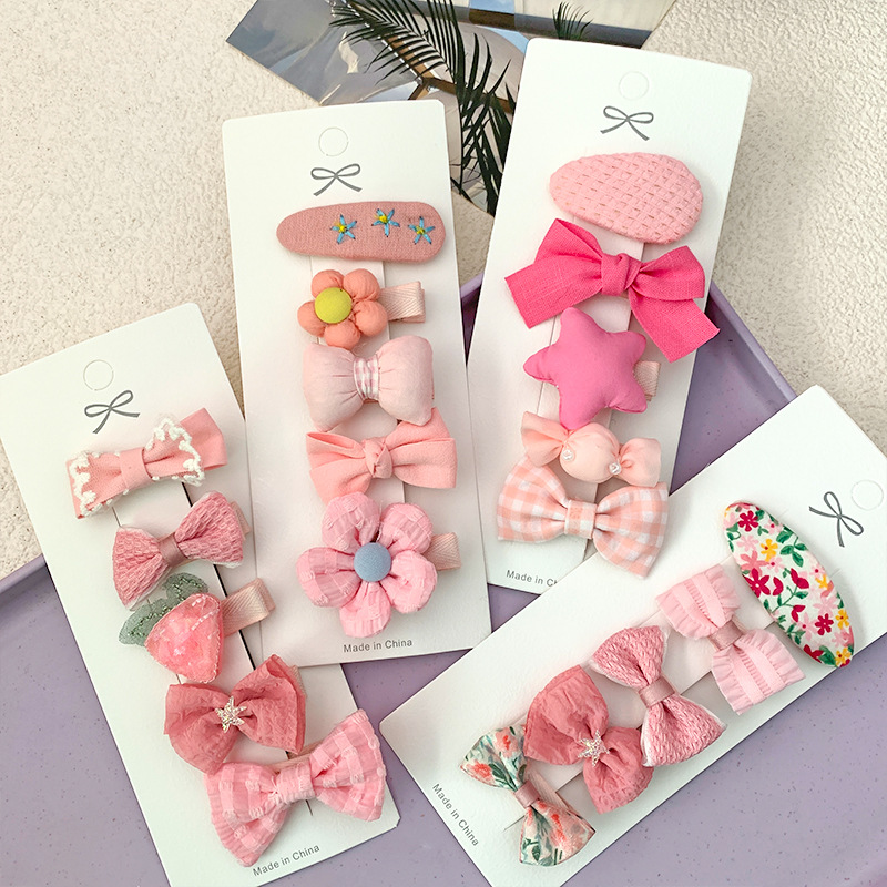 Korean version colorful baby hair clips, sweet and cute baby all-inclusive cartoon flower bow side bangs hair accessories pic 10