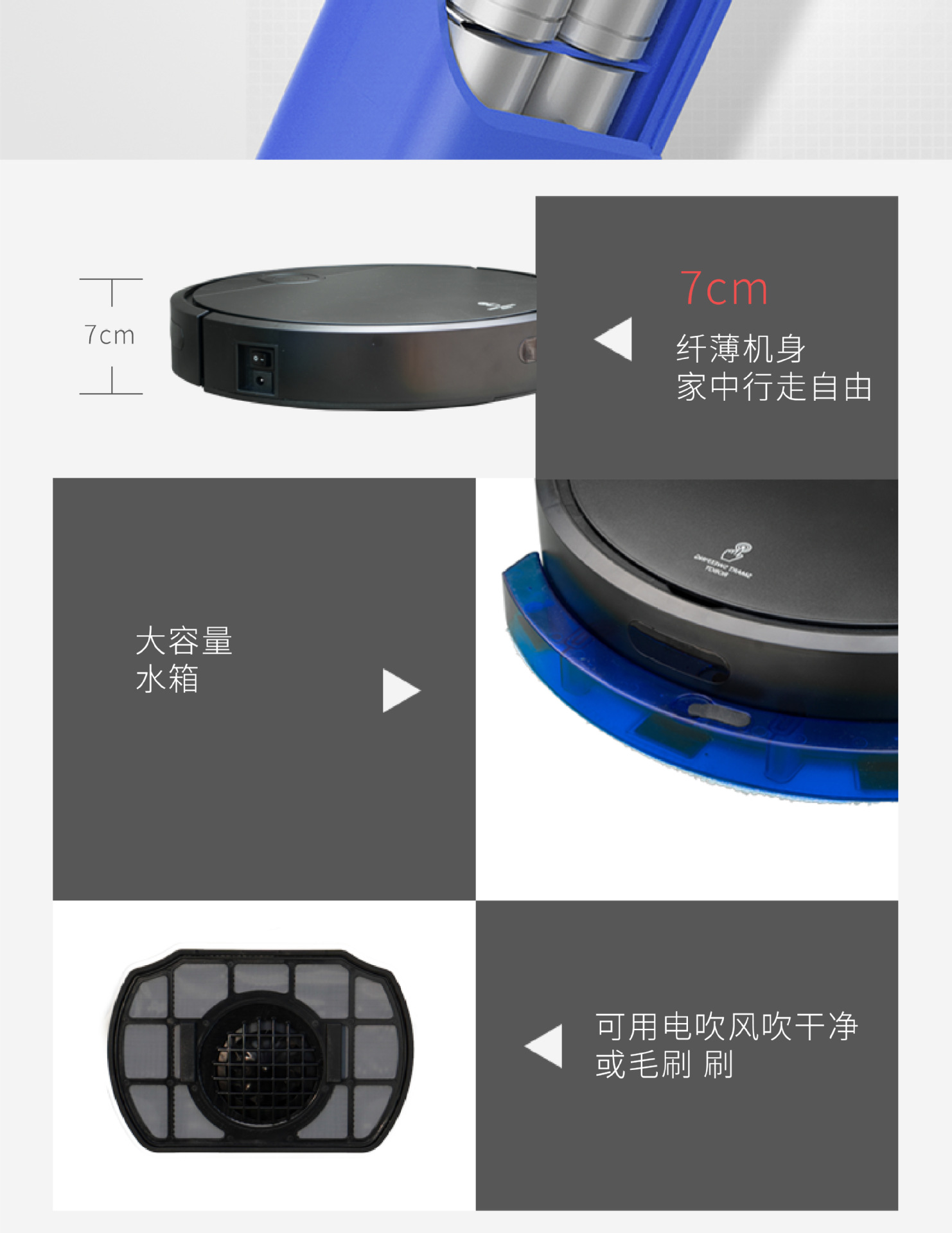 跨境扫地机器人 商用无线智能清洁机 三合一吸尘器小礼品家电批发详情17