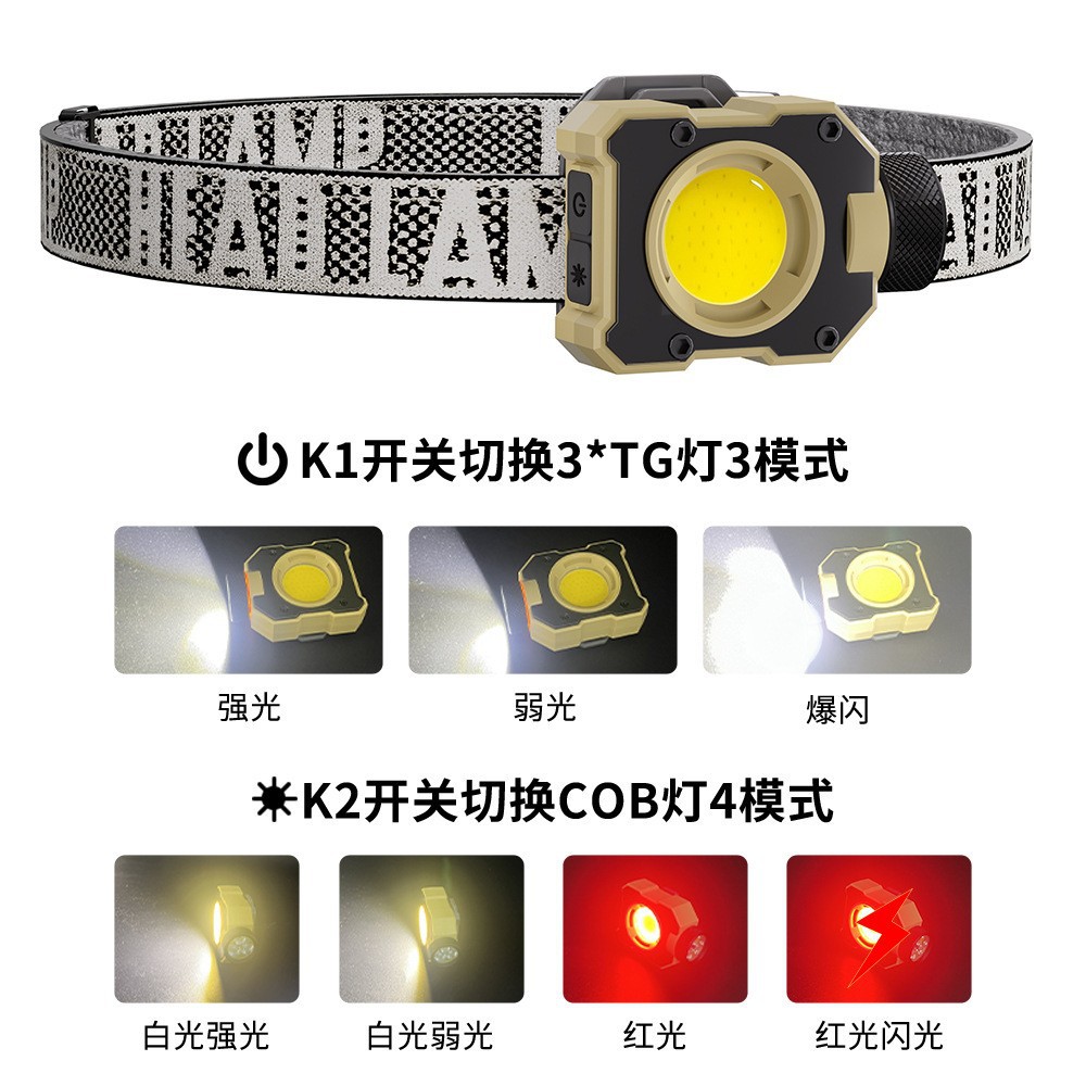New cross-border COB multi-functional outdoor headlamp, LED strong light, ultra-long battery life, night fishing light, portable cap clip light, mini flashlight pic 8