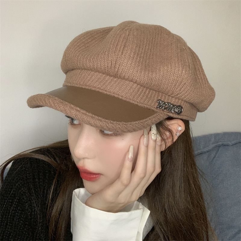 秋冬女款毛呢羊羔毛防风八角帽八角帽加厚多款圆顶纯色百搭休闲详情6