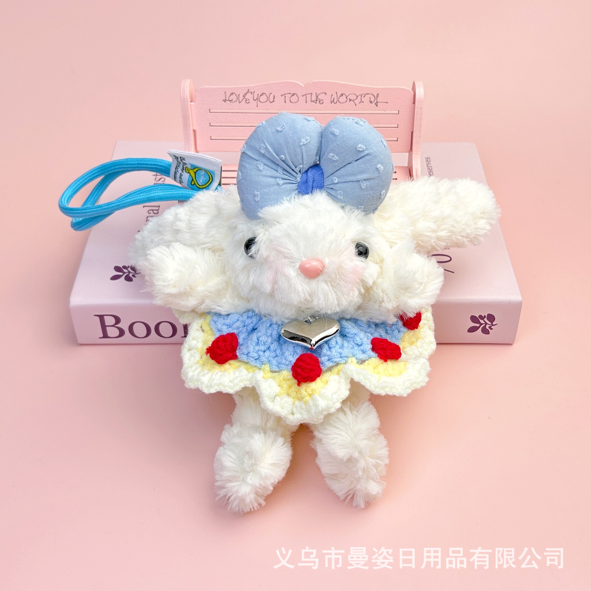 手工可爱垂耳兔毛绒玩具少女心钥匙扣公主裙精致兔子公仔摆摊批货详情32