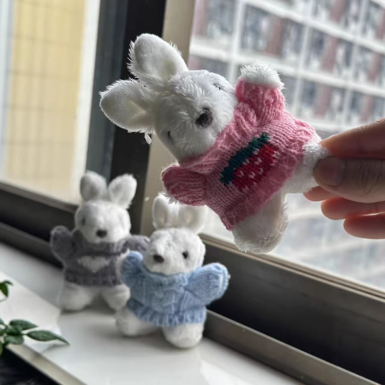 Creative dolls wearing sweaters, little rabbits, plush dolls, pendants, cute rabbit dolls, keychains, toy bags, pendants pic 11