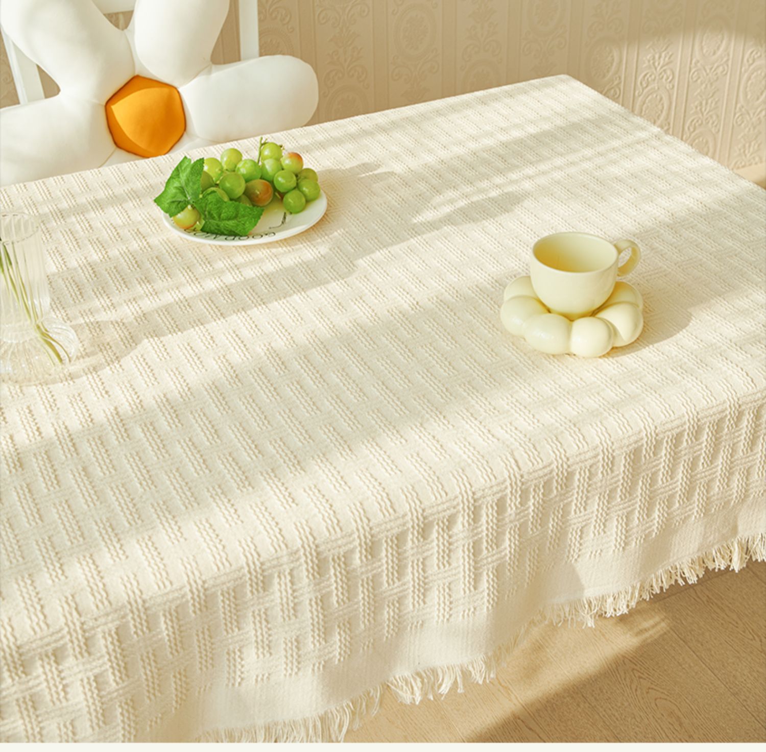 ins奶油风桌布网红高级感茶几布宿舍台布拍照背景布氛围感长方形详情3