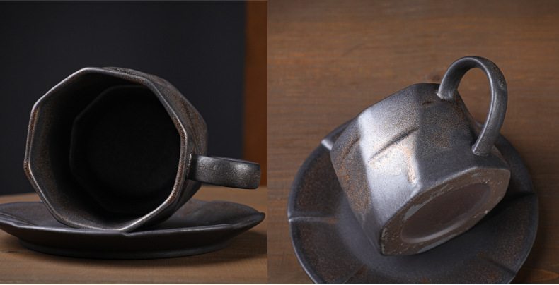 日式复古陶瓷咖啡杯碟套装创意伴手礼杯子下午茶马克杯粗陶咖啡杯详情34