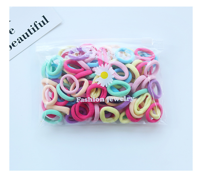 新款小号儿童彩色发圈宝宝不伤发头绳无接缝毛巾圈100根详情9
